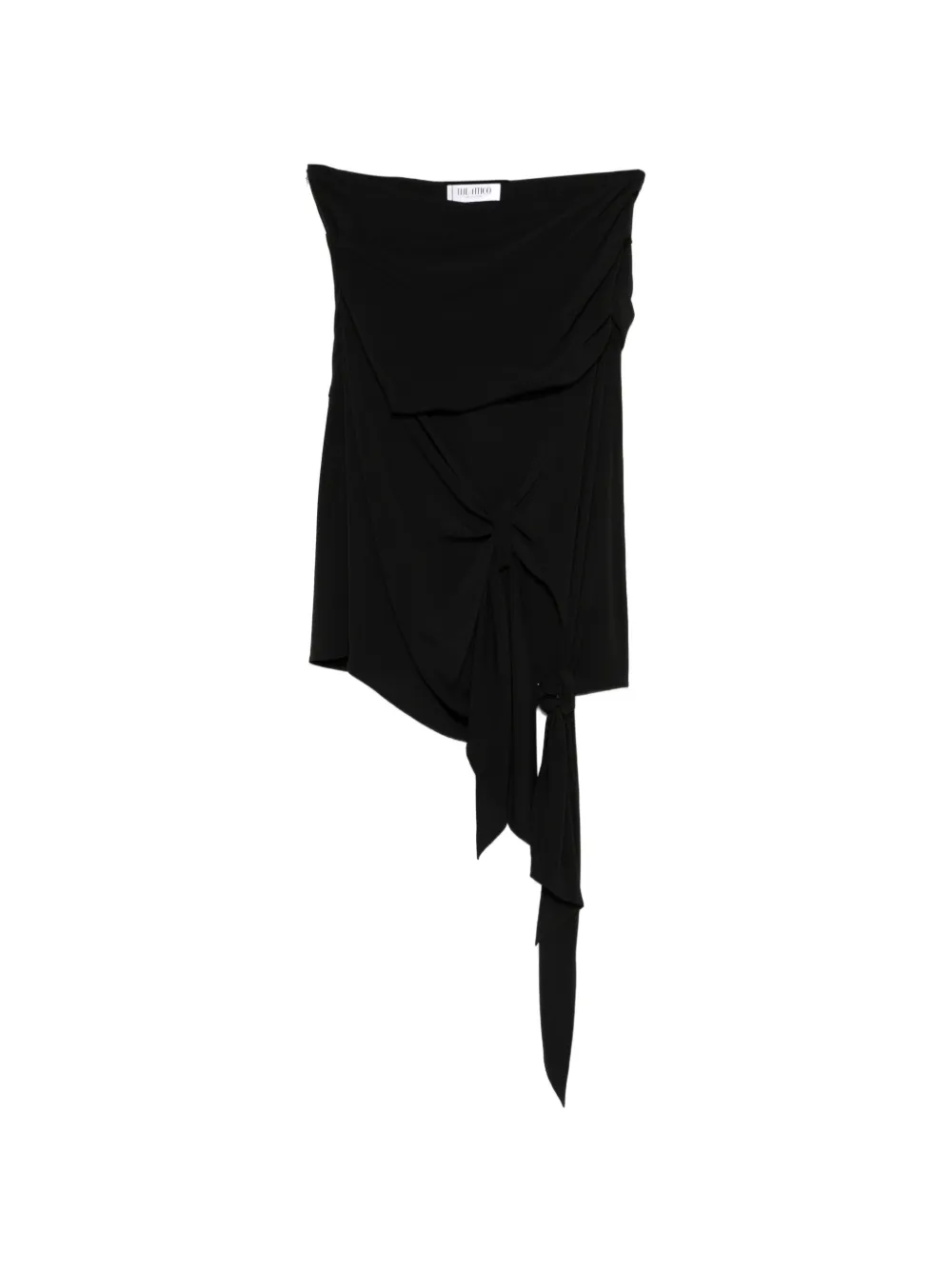 The Attico knotted draped midi skirt - Nero