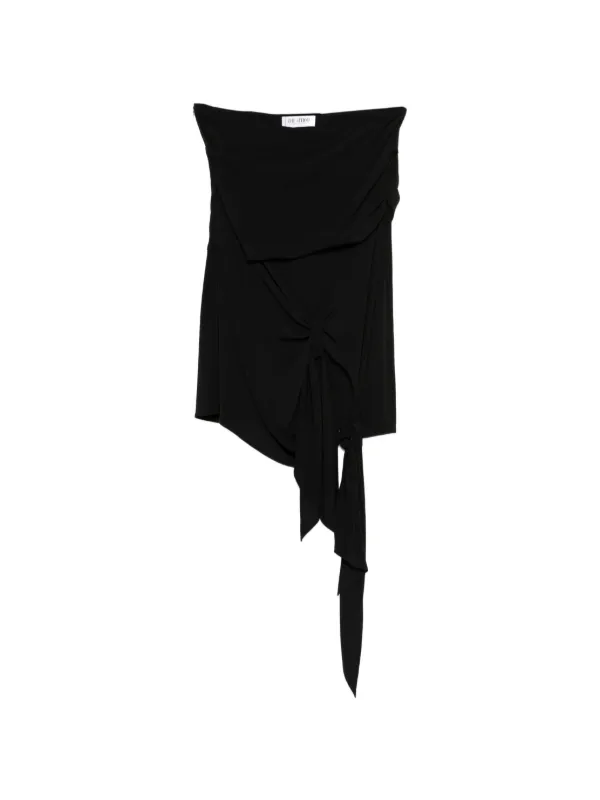 The Attico Knotted Ruched Mini Skirt in Black