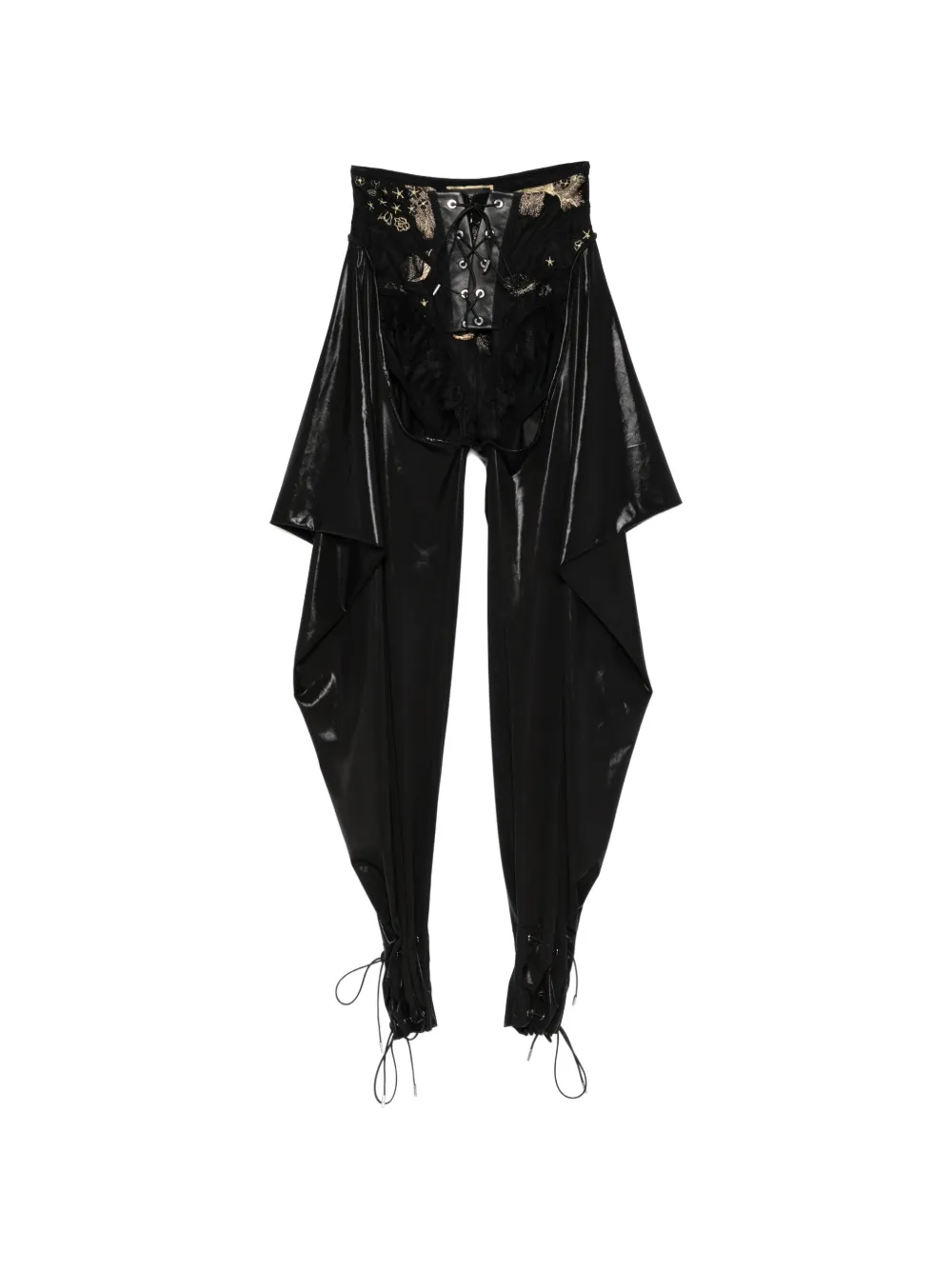 MITILIANE COUTURE Pantaloni con cavallo basso - Nero