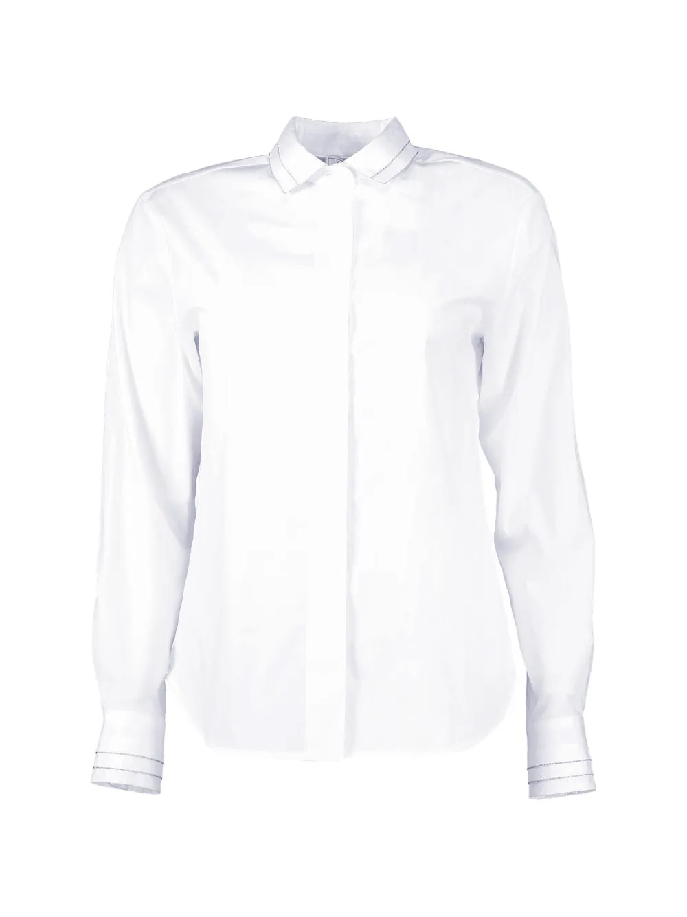Peserico pleated long-sleeve shirt - Weiß