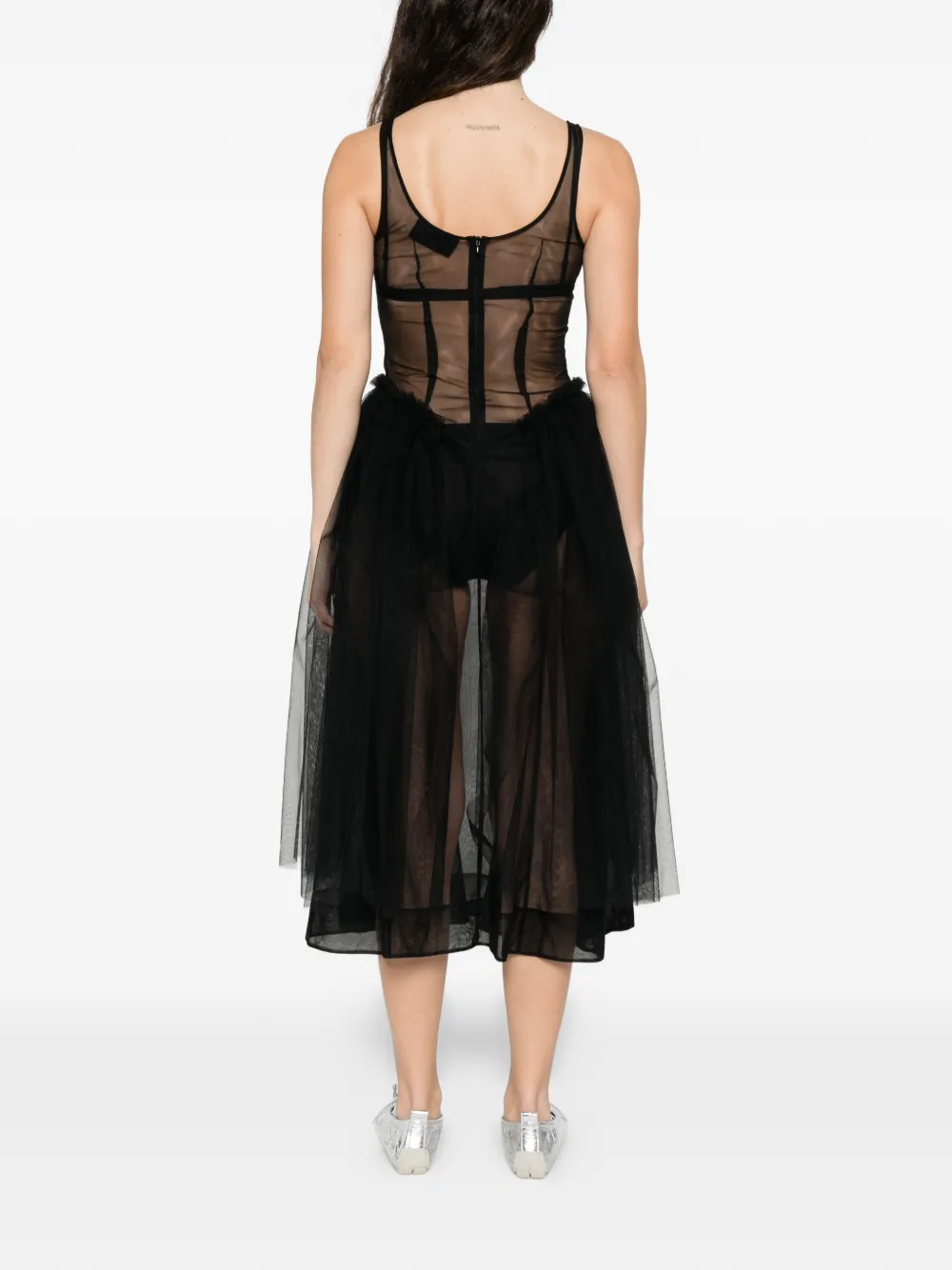 Simone Rocha Midi-jurk met strik Zwart