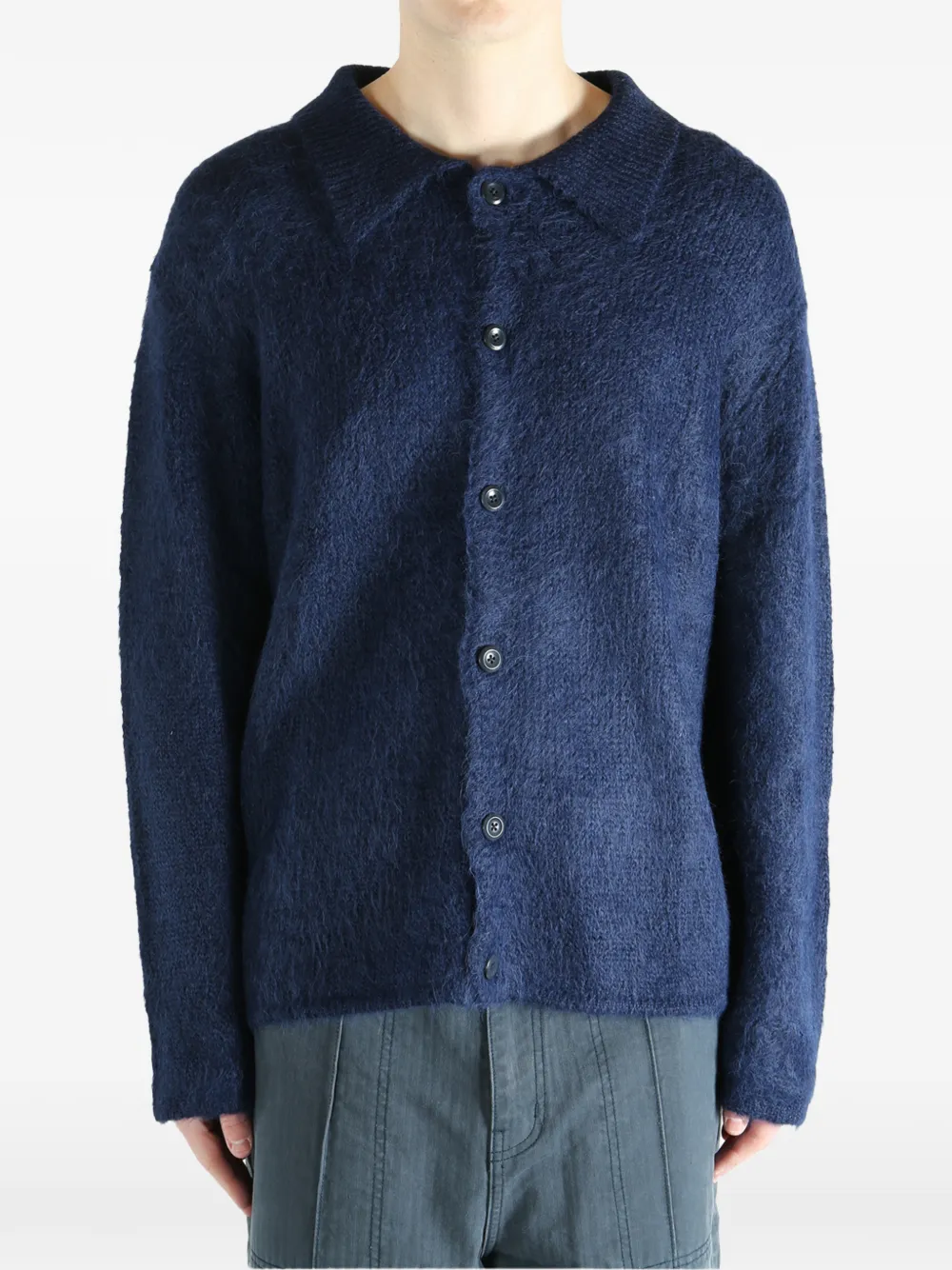 The Elder Statesman Buttoned Collared Shirt - Blue 