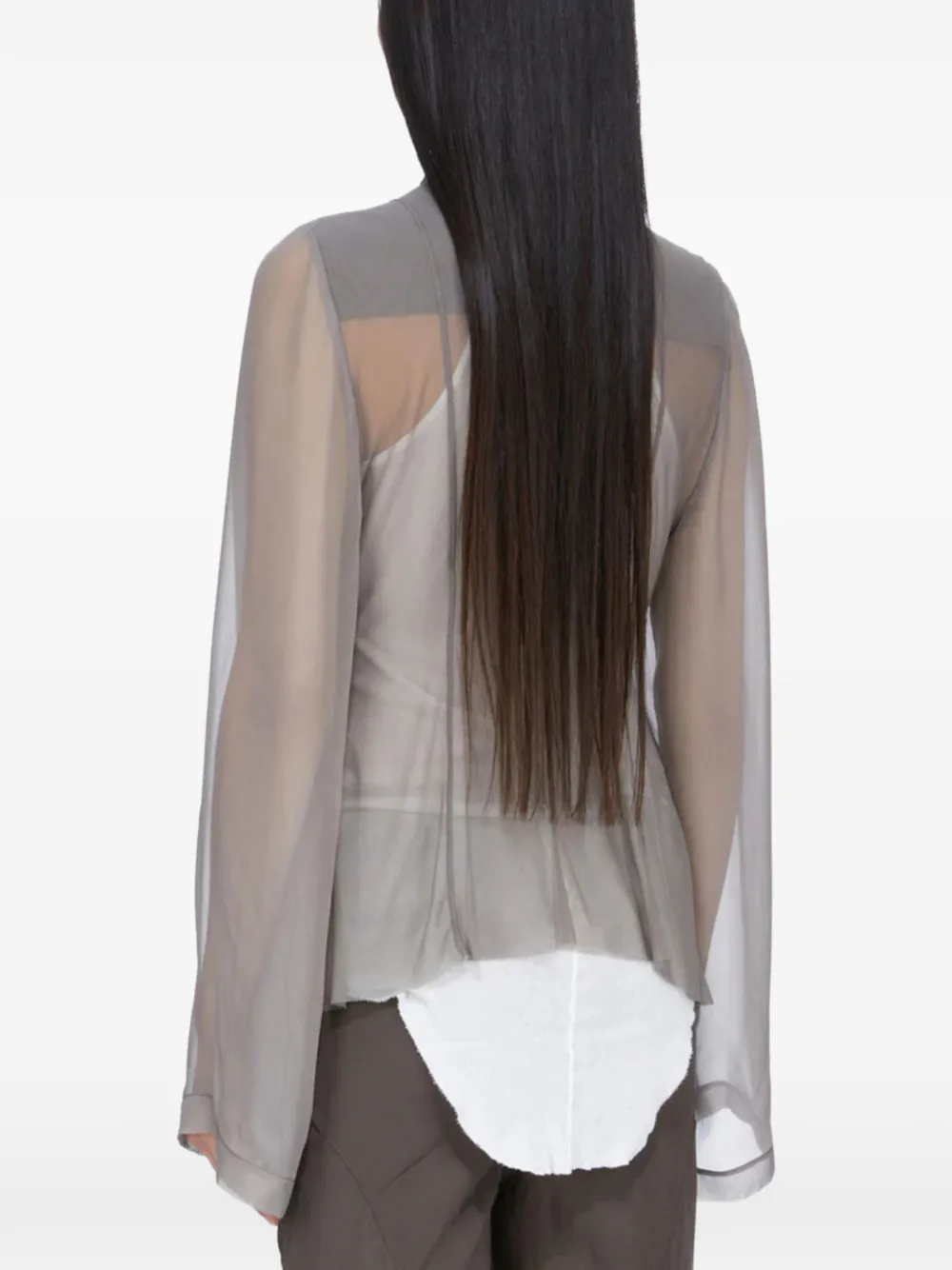 Rick Owens Temple Stag blouse met ritsdetail Grijs