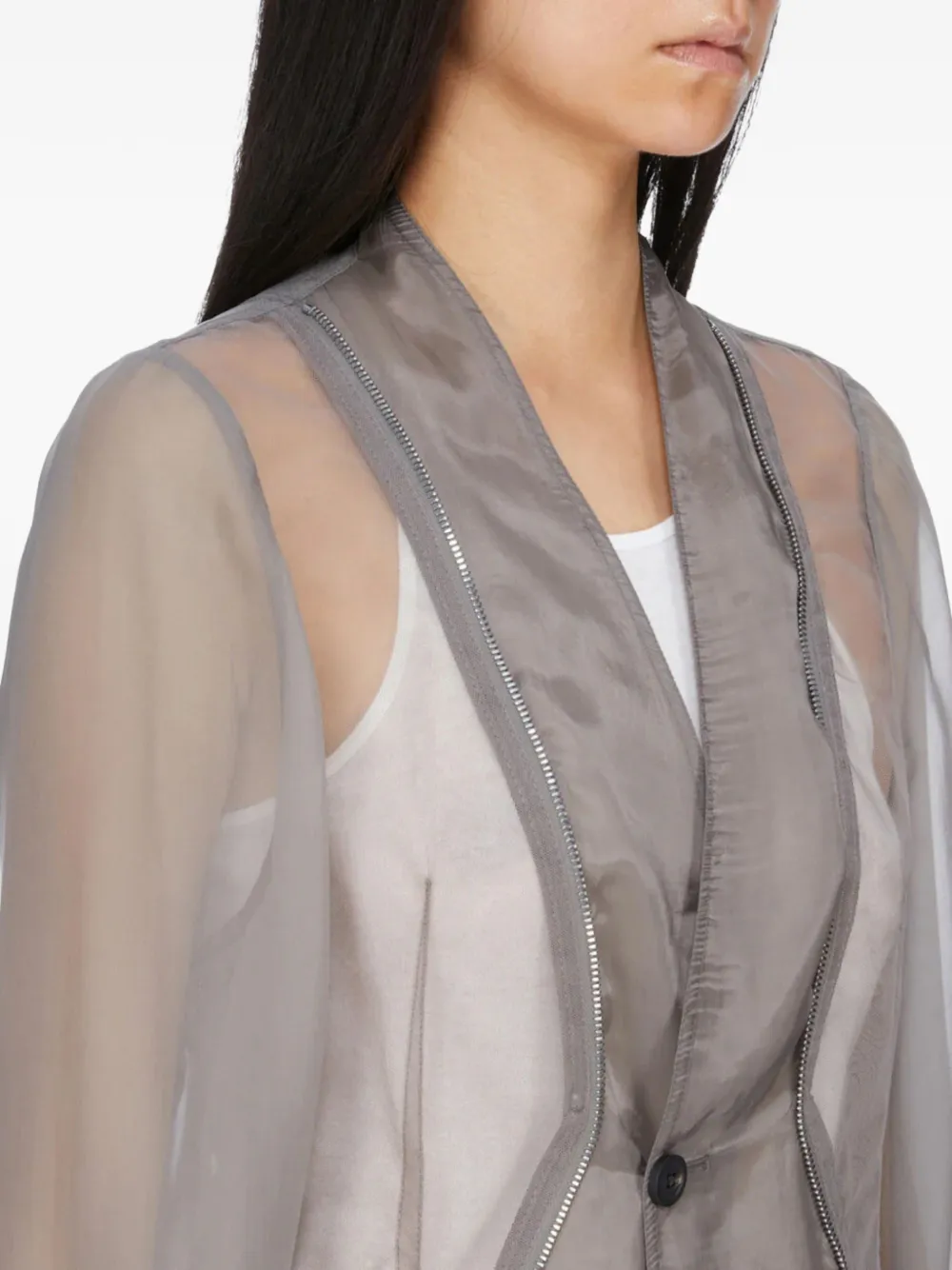Rick Owens Temple Stag blouse met ritsdetail Grijs