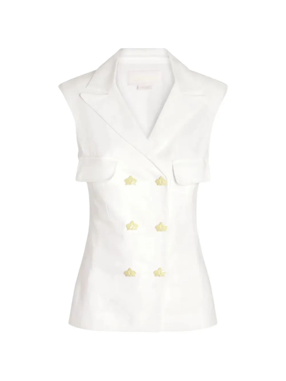 Genny Doppelreihige Weste mit Taschen - Weiß