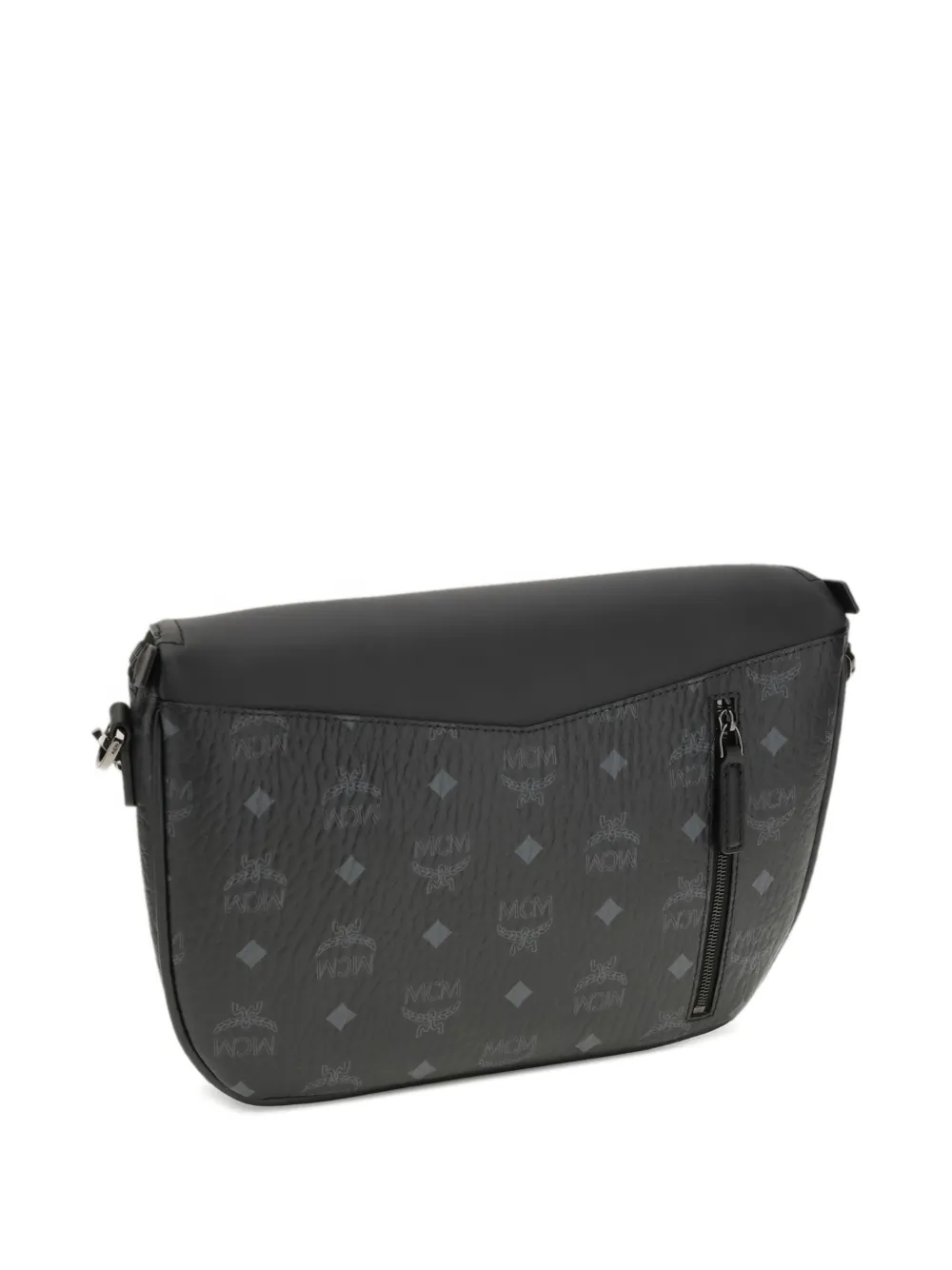 MCM small Diamant 3D logo-printed zip messenger bag - Zwart