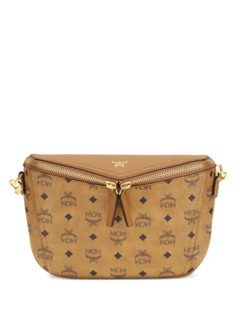 MCM small Diamant 3D logo-patterned messenger bag