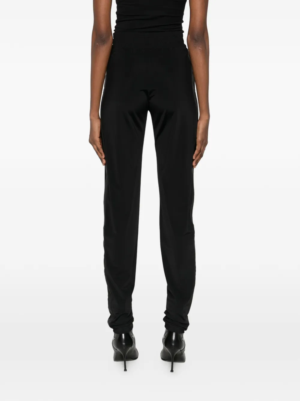 MITILIANE COUTURE Leren broek met zijstreep Zwart