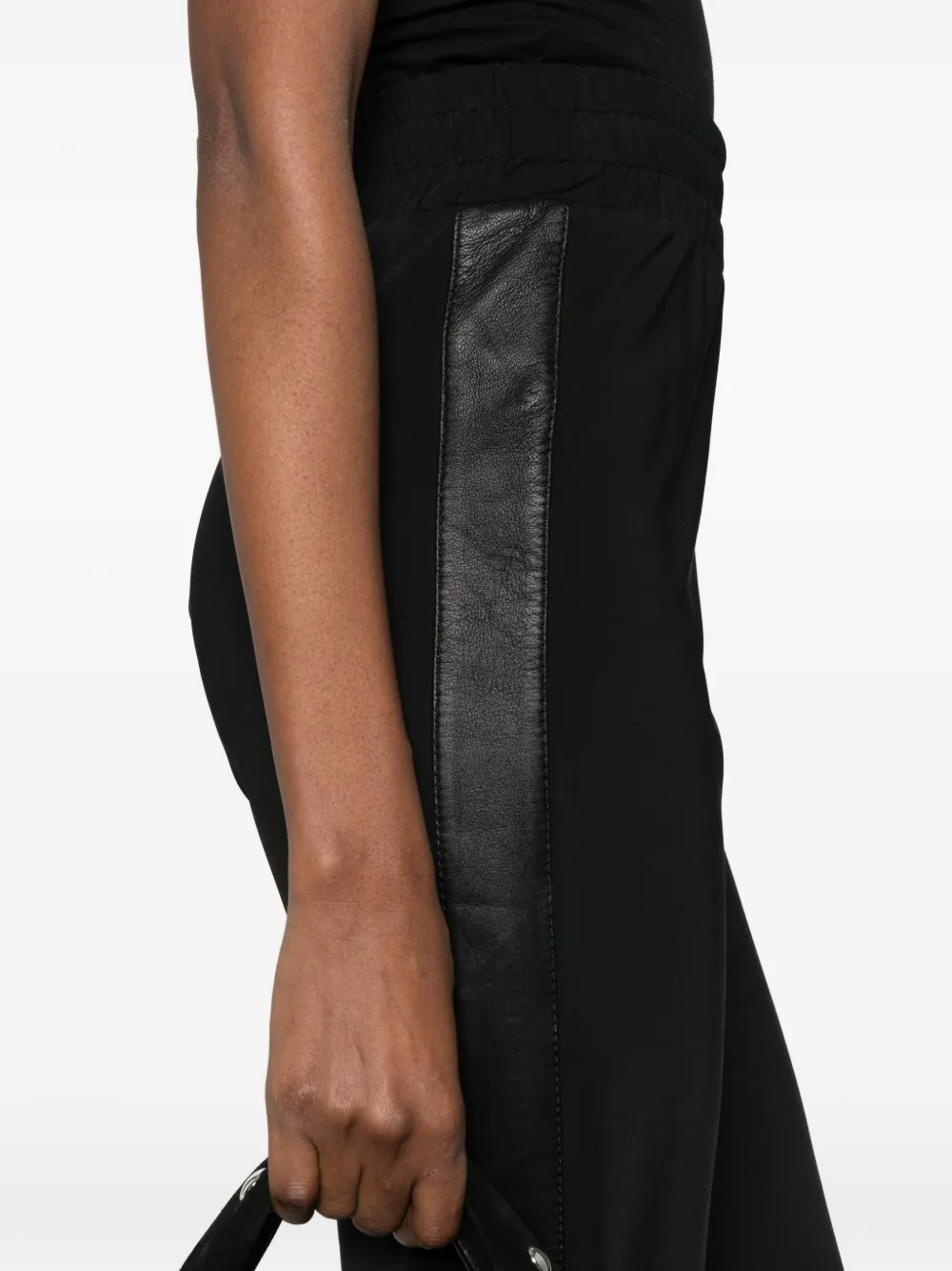 MITILIANE COUTURE Leren broek met zijstreep Zwart