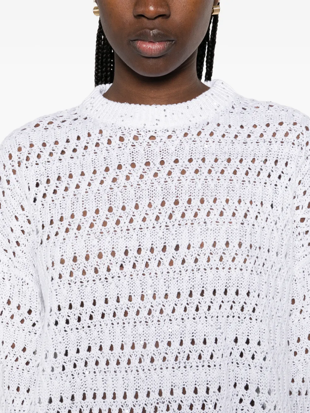 Brunello Cucinelli Sweater met ronde hals Beige