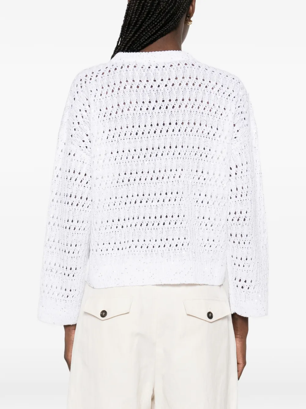 Brunello Cucinelli Sweater met ronde hals Beige