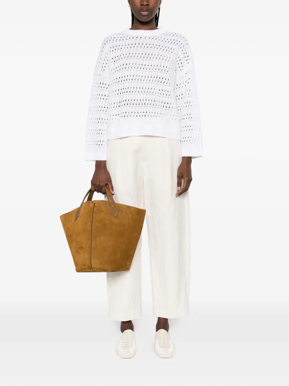 Brunello Cucinelli Sweater met ronde hals Beige