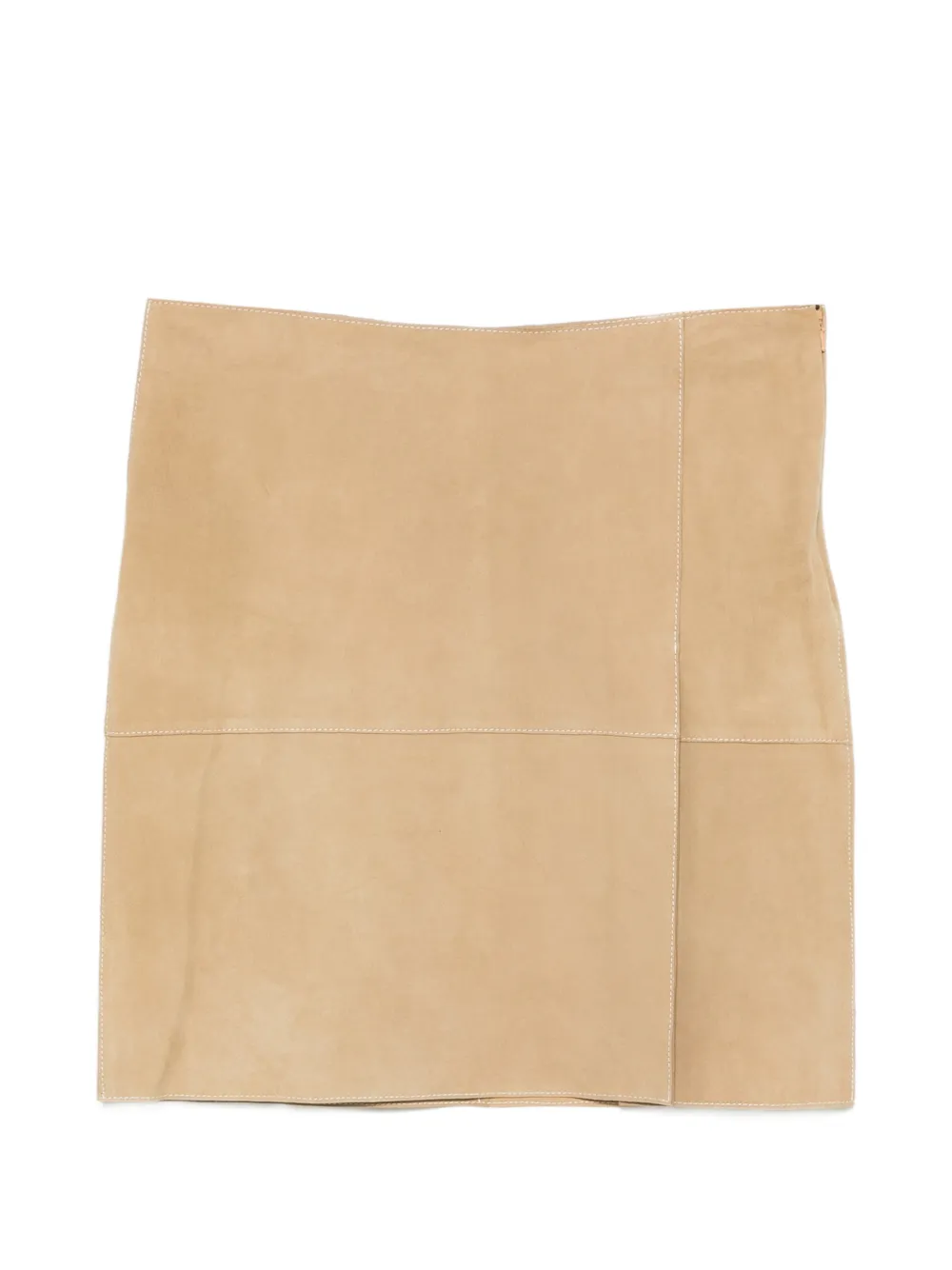 P.A.R.O.S.H. Minuetto suede mini skirt - Toni neutri