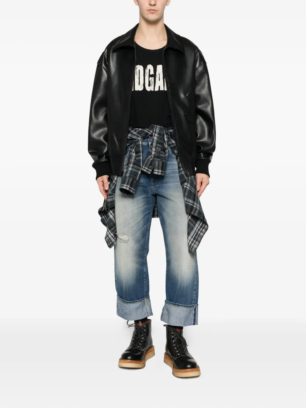 R13 I Don't Give A F graphic-print T-shirt - Zwart