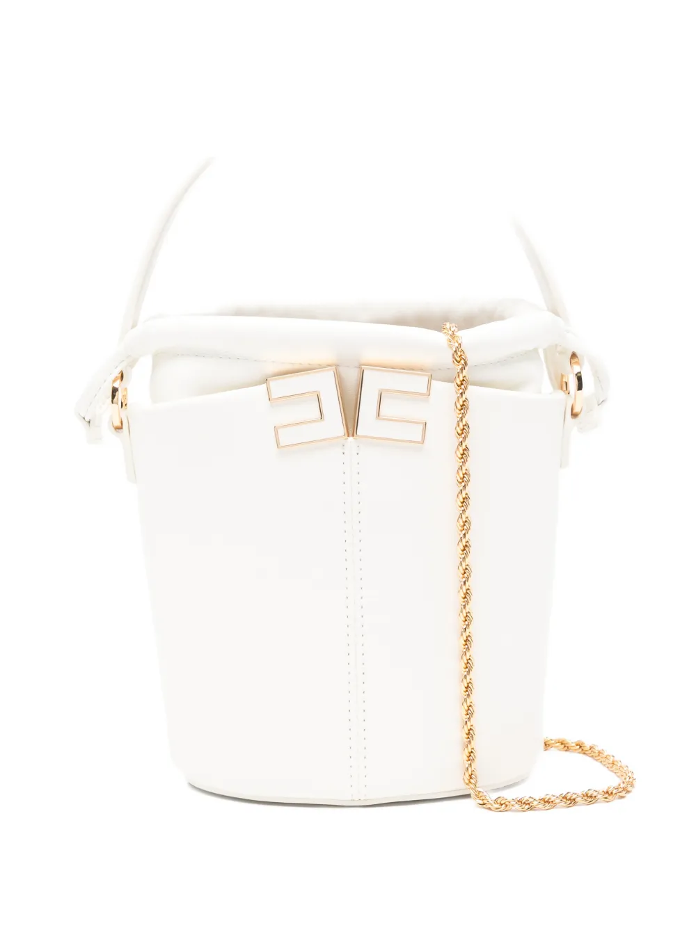 Elisabetta Franchi logo chain mini bag - Bianco
