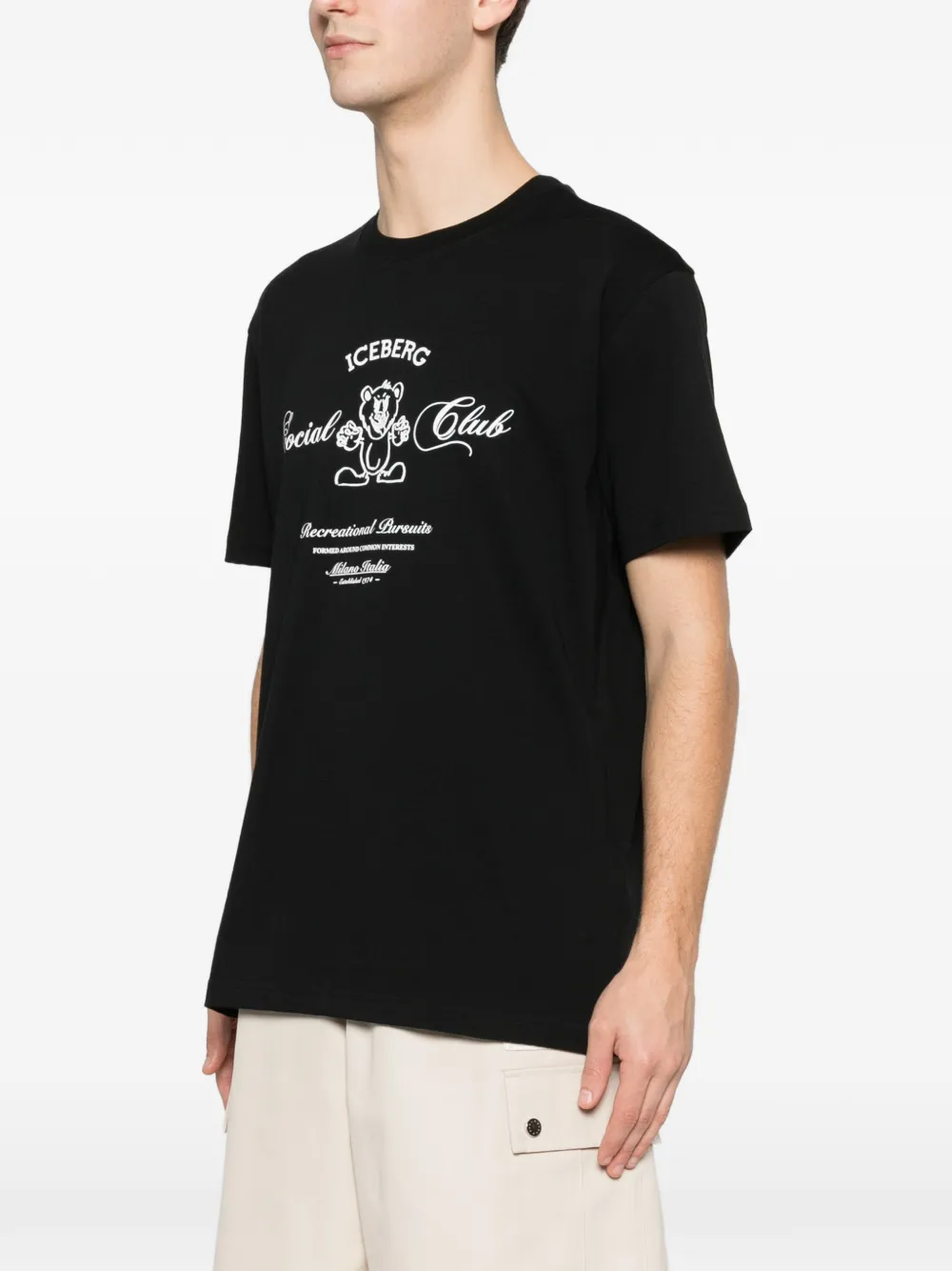 Iceberg Social Club T-shirt met print Zwart