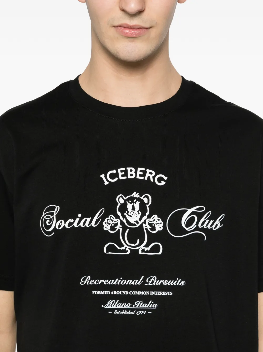 Iceberg Social Club T-shirt met print Zwart