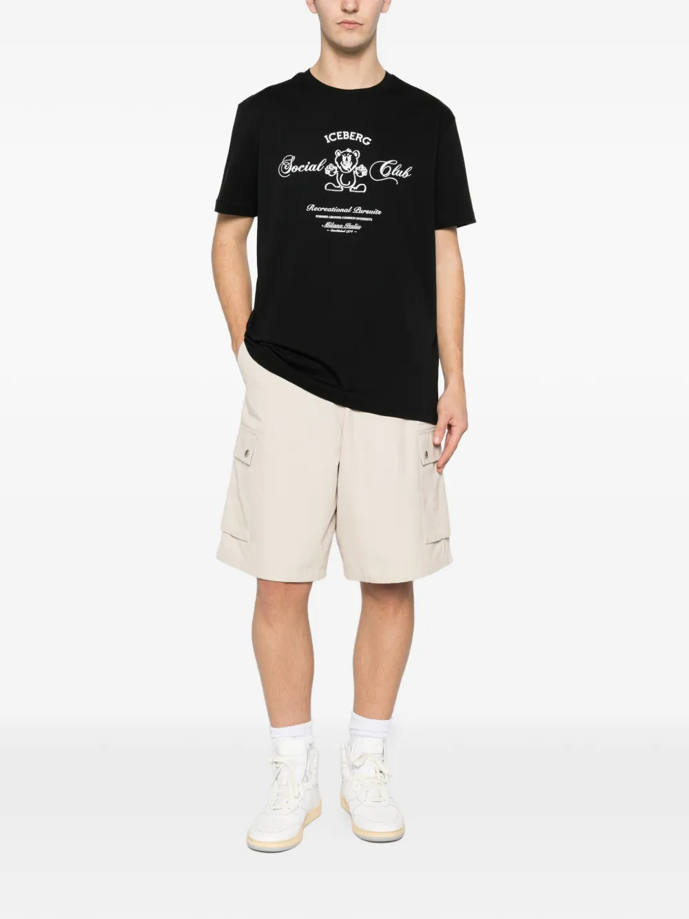 Iceberg social club graphic T-shirt - Zwart