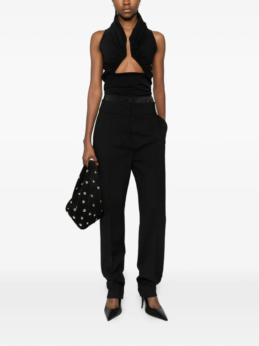  Mitiliane Couture Double Front Opening Trousers - Black 