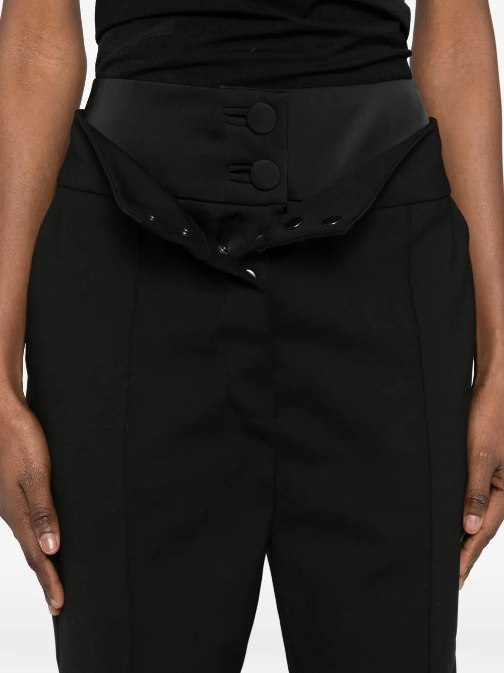 MITILIANE COUTURE Broek met dubbele rij knopen Zwart