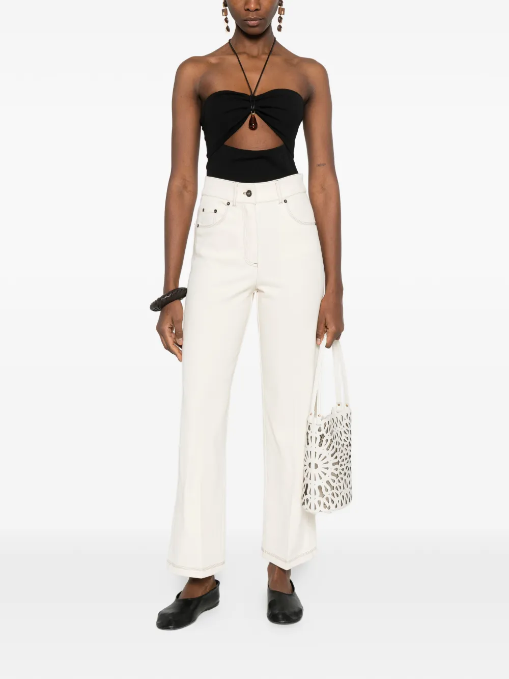 Max Mara straight leg seam jeans - Beige