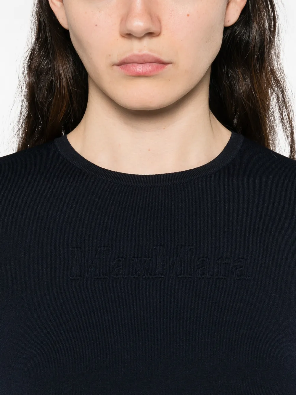 Max Mara Top met reliëf Blauw