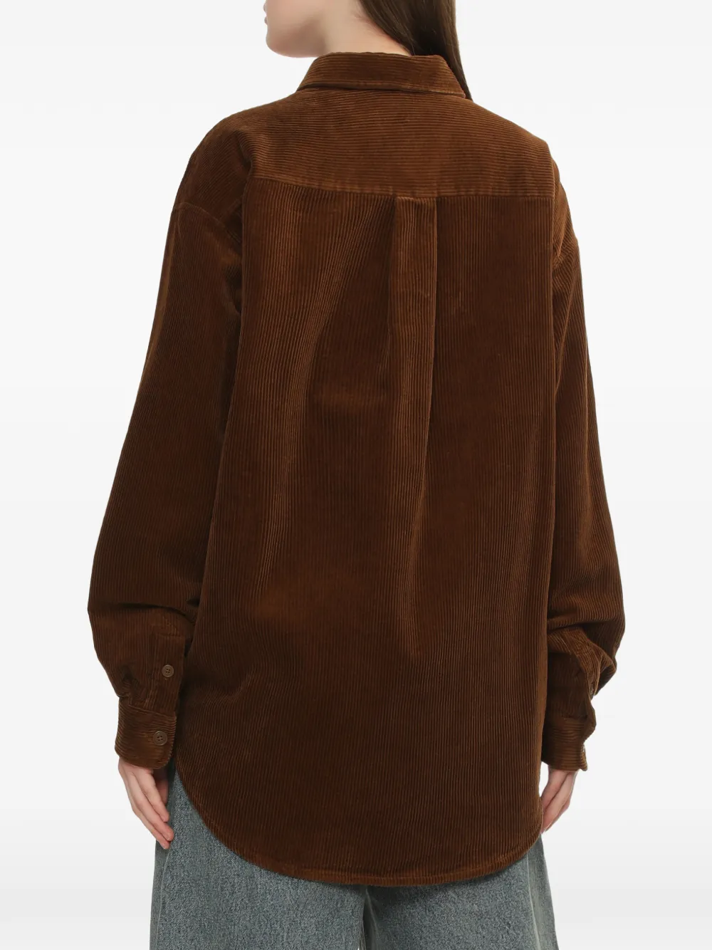A BATHING APE Ribfluwelen blouse met borstzak Bruin