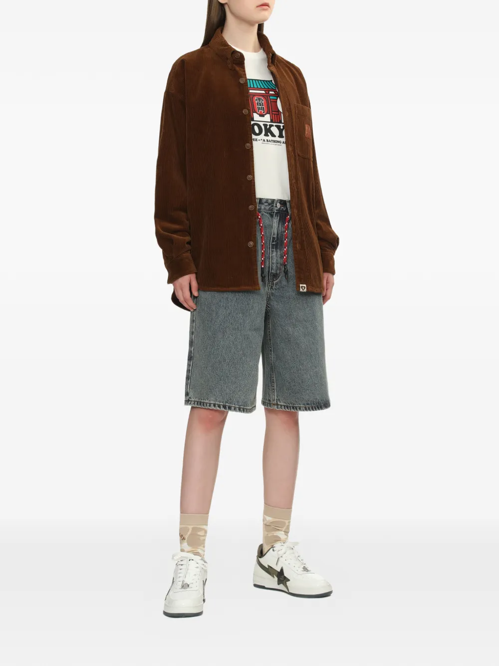 APEE™ by *A BATHING APE chest-pocket corduroy shirt - Bruin