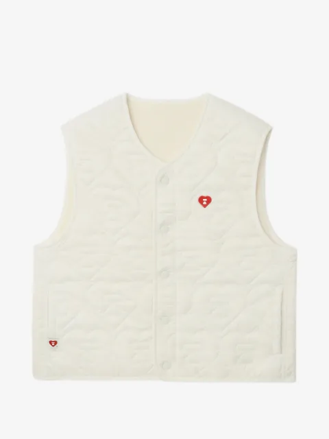 A BATHING APE® quilted heart appliqué gilet