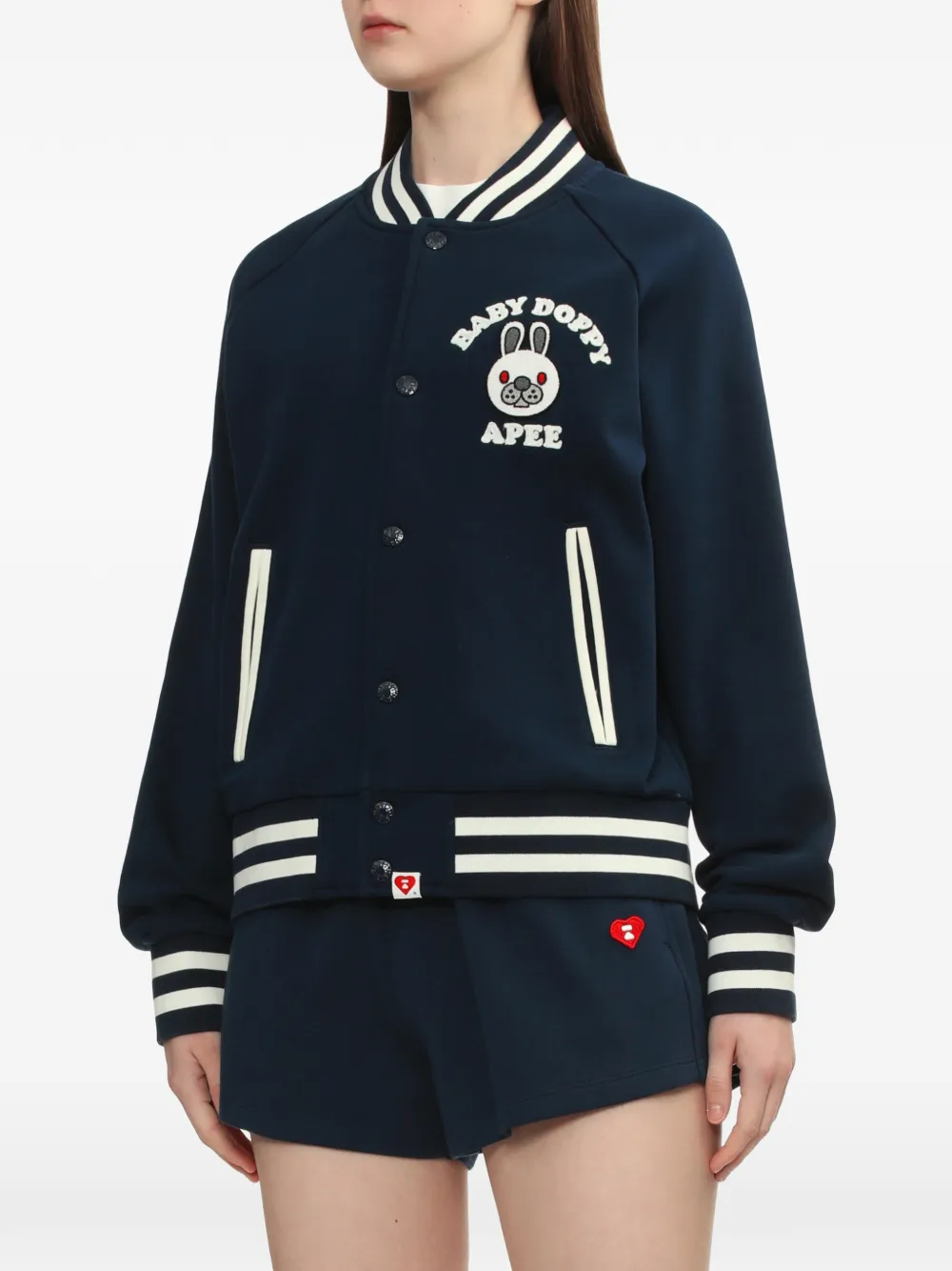  A Bathing Ape® Apee Varsity Appliquéd Knitwear - Blue 