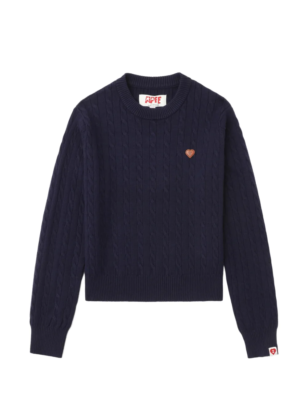 APEE™ by *A BATHING APE® cable-knit patch sweater - Blu