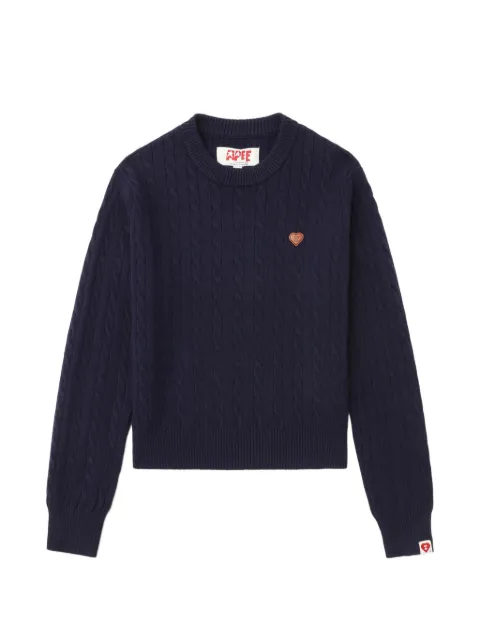 A BATHING APE® pull en maille torsadée à patch