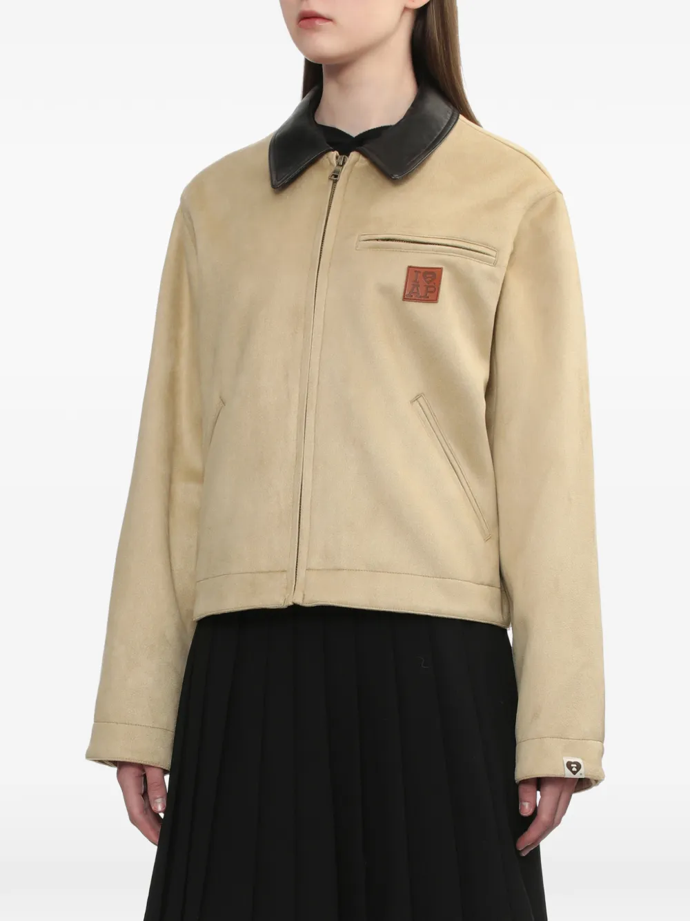  A Bathing Ape® Collared Logo-patch Jacket - Neutrals 