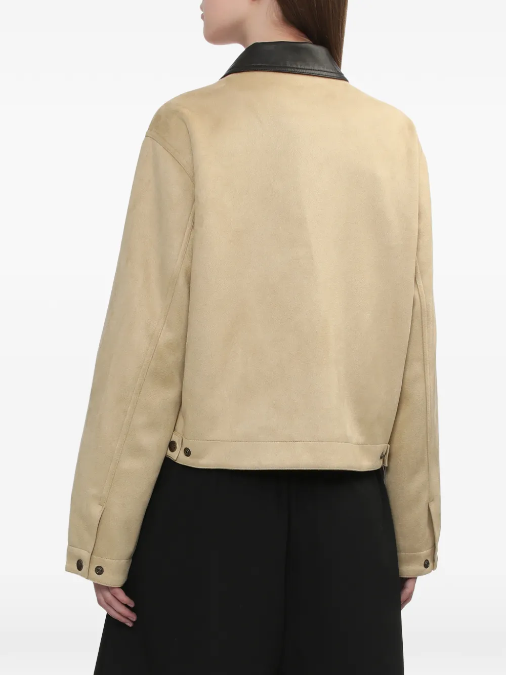 A BATHING APE Jack met logopatch en kraag Beige