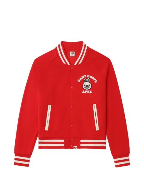 A BATHING APE® Appe appliqué striped knitted jacket
