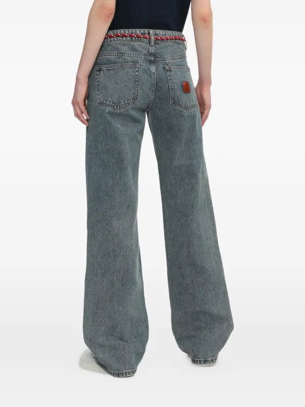 A BATHING APE ワイドレッグデニム A BATHING APE® Apee Rope wide-leg Jeans | Blue | FARFETCH