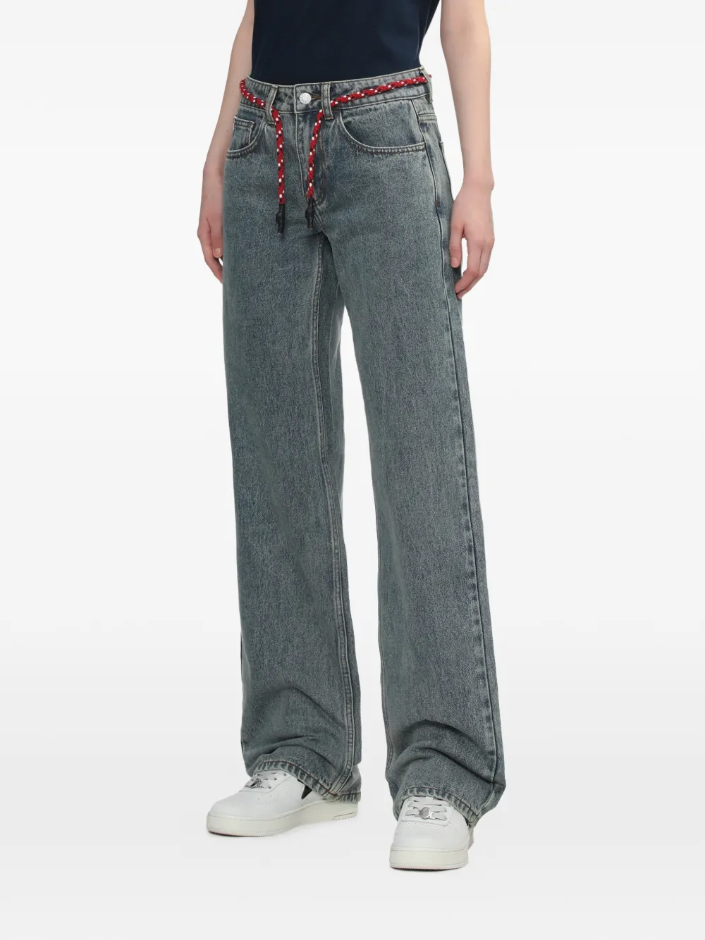 A Bathing Ape® Apee Rope Wide-leg Jeans - Blue 