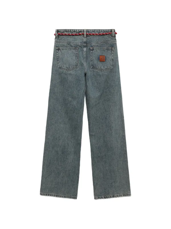 A BATHING APE ワイドレッグデニム A BATHING APE® Apee Rope wide-leg Jeans | Blue | FARFETCH