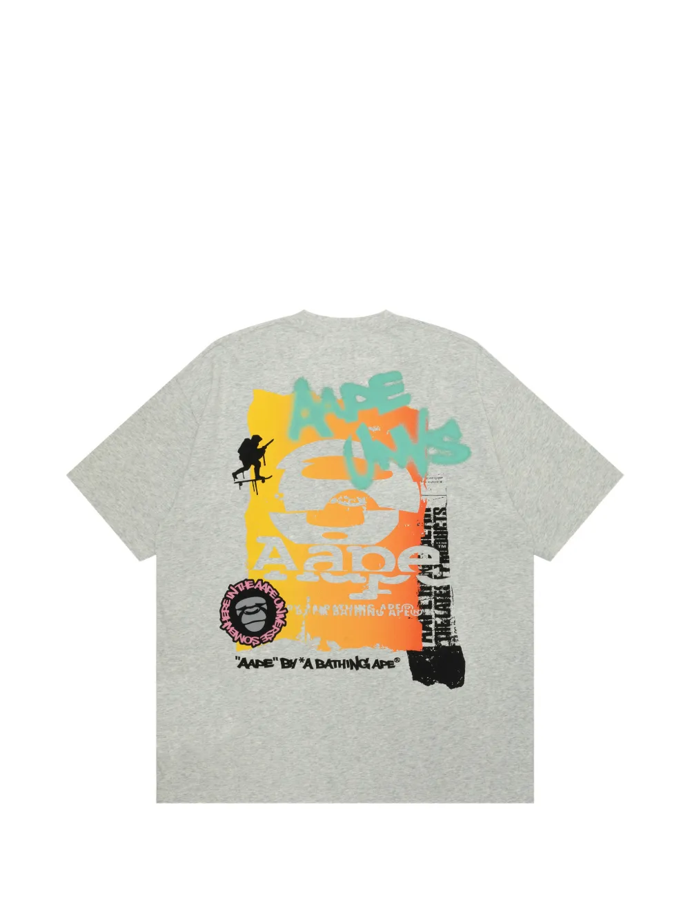 AAPE BY *A BATHING APE Aape graphic print T-shirt - Grijs