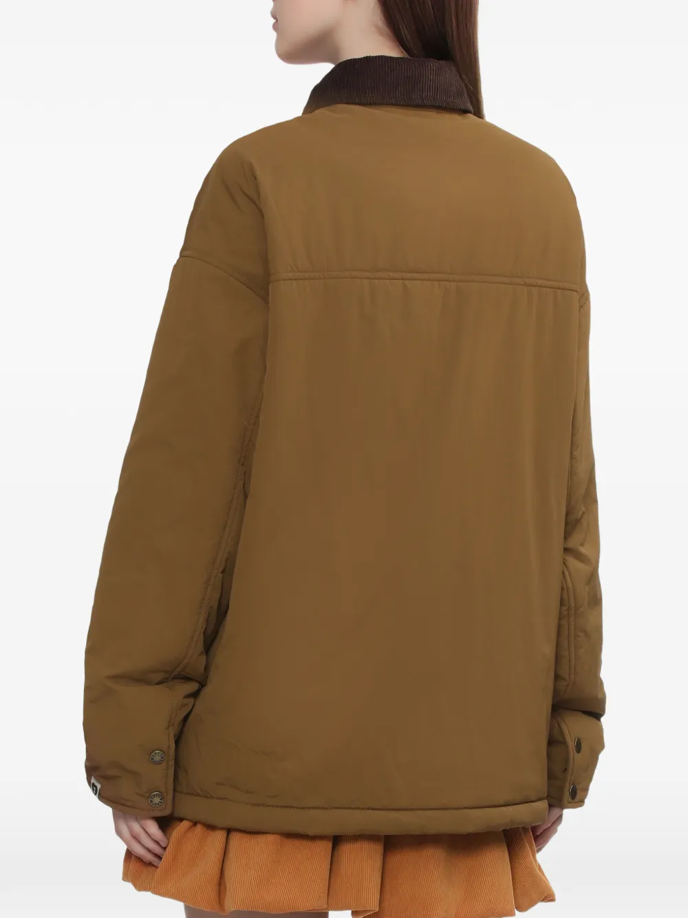 A BATHING APE Cargo jack met ribfluwelen kraag Bruin