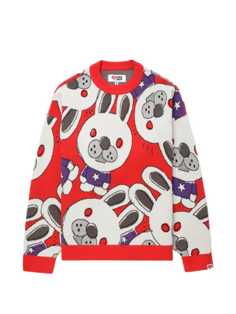 A BATHING APE® rabbit pattern sweater