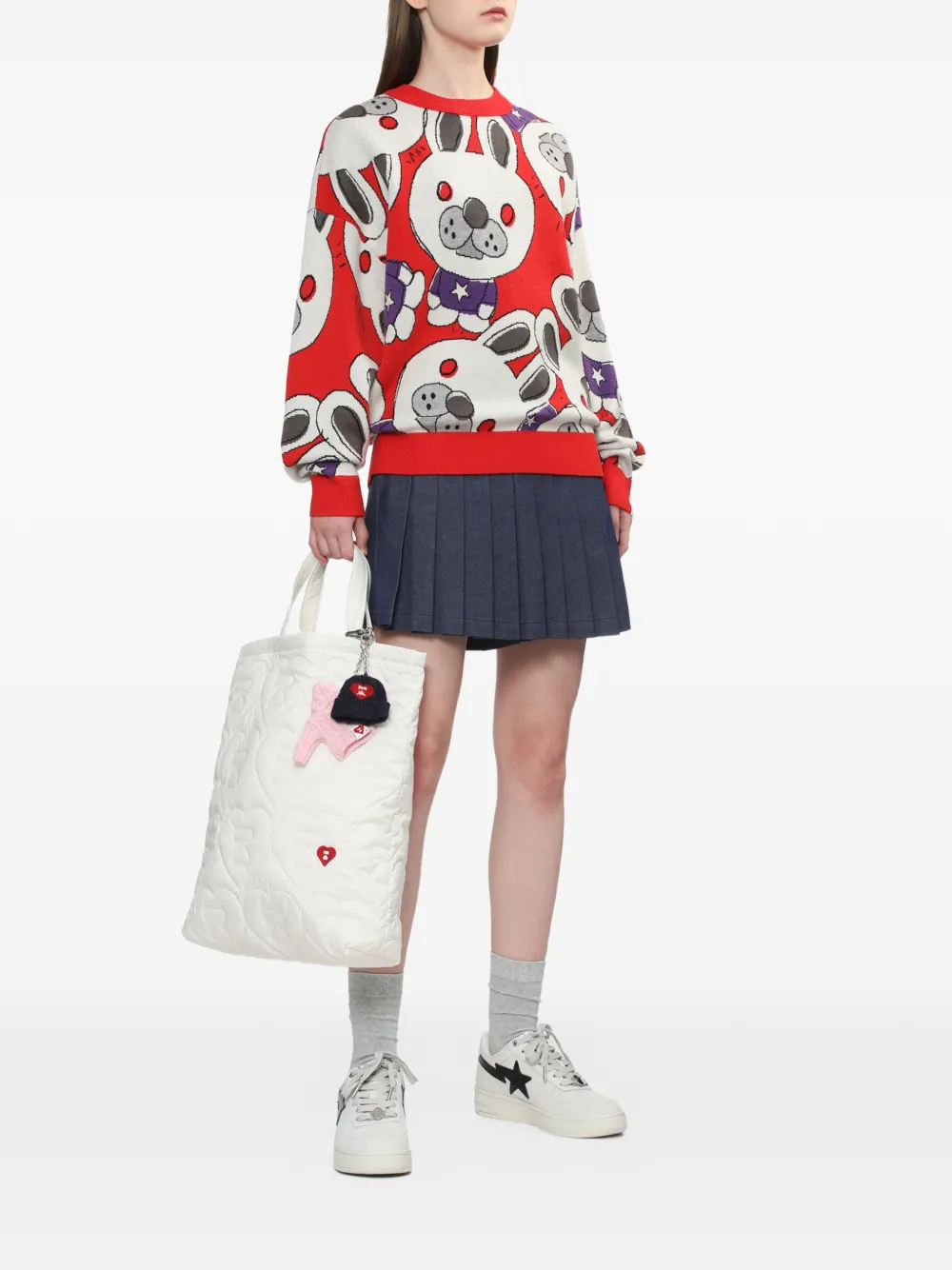  A Bathing Ape® Rabbit Pattern Sweater - Red 