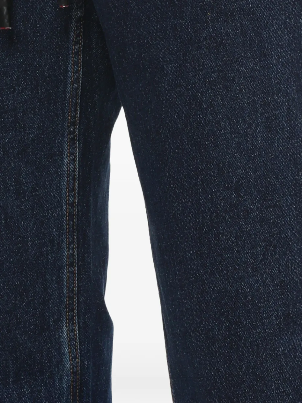 Rope-belt denim trousers