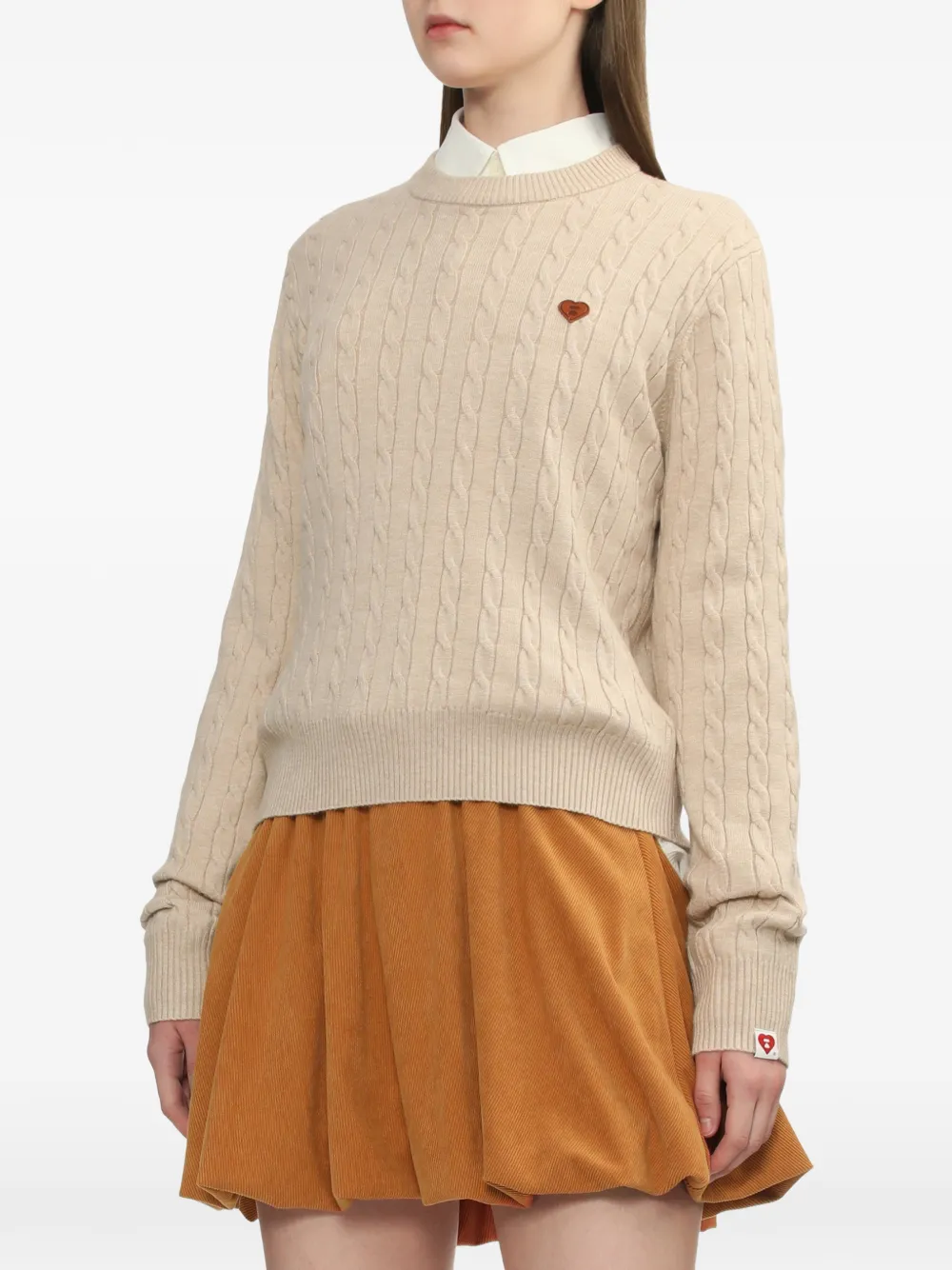 cable-knit heart sweater