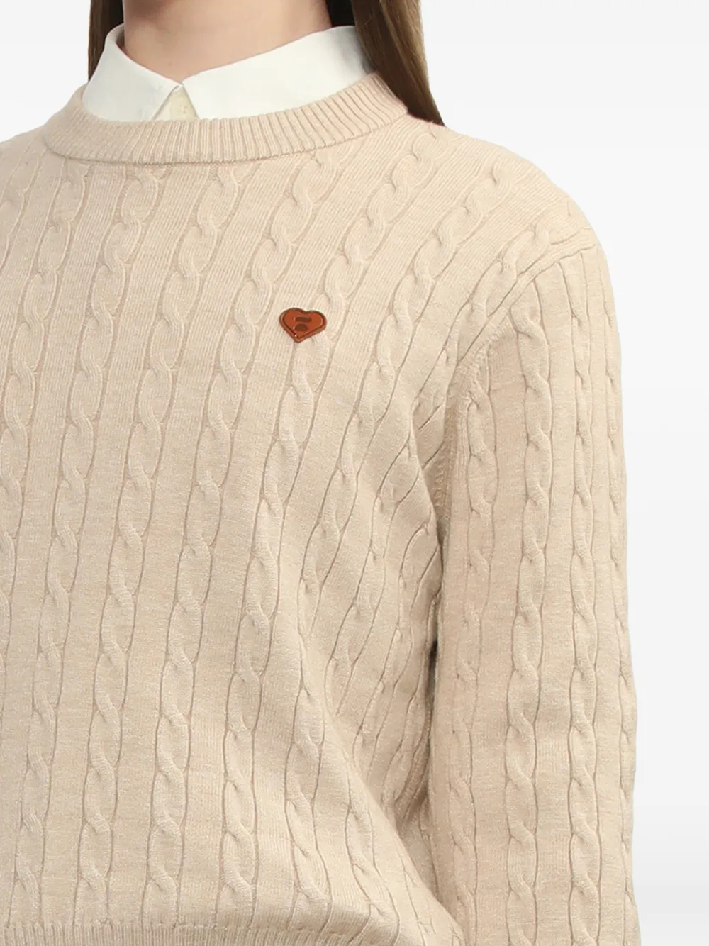 cable-knit heart sweater
