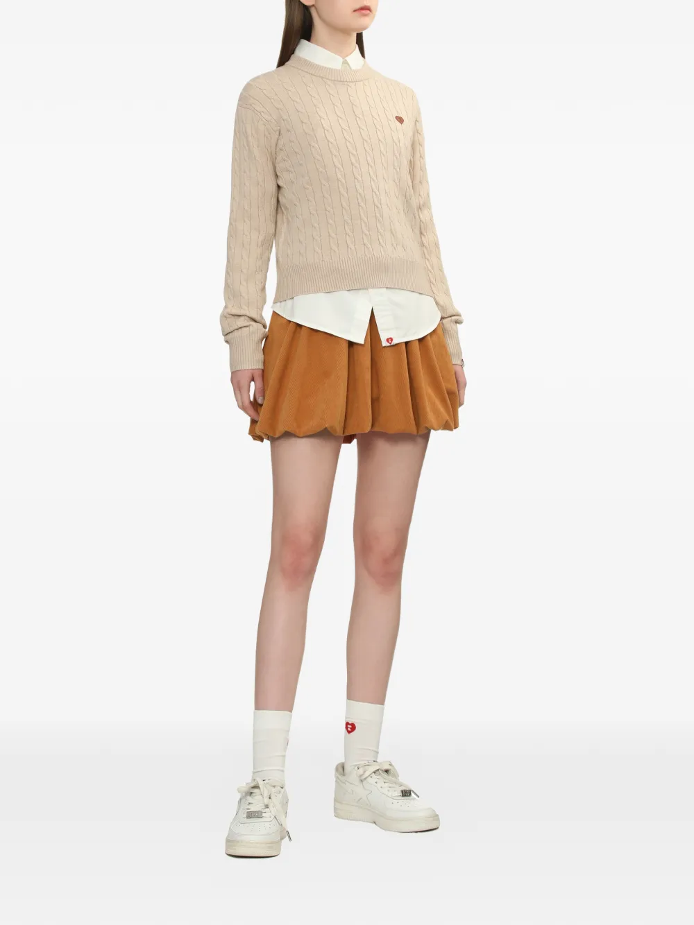 cable-knit heart sweater