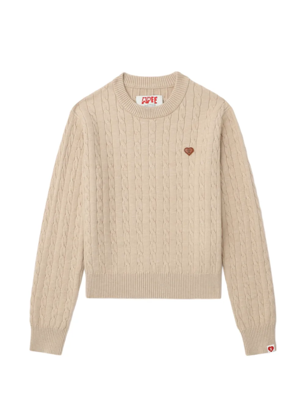 APEE™ by *A BATHING APE® cable-knit heart sweater - Toni neutri