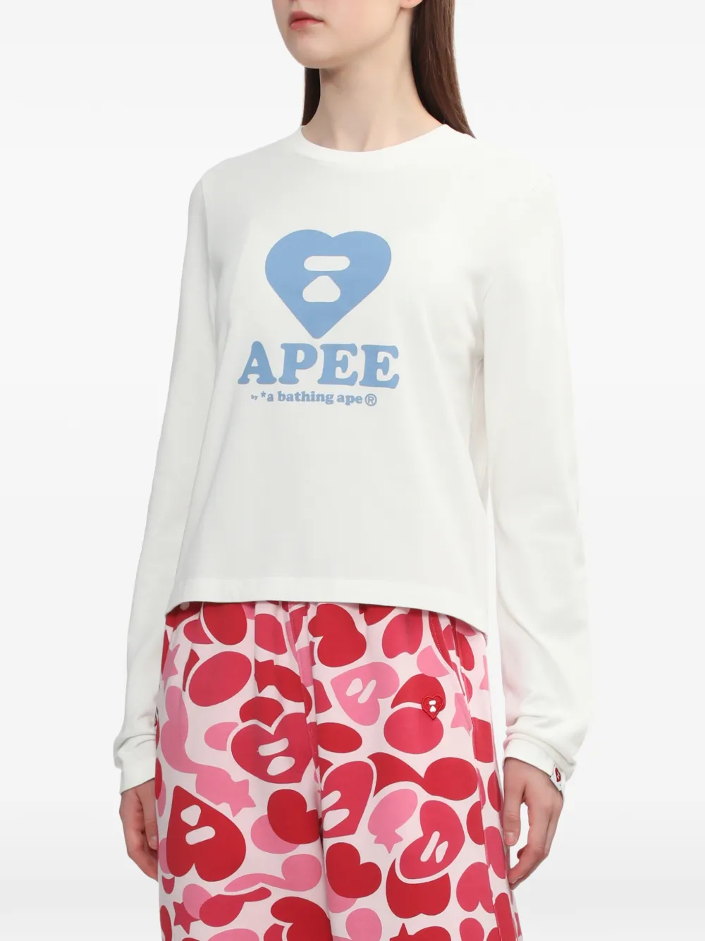  A Bathing Ape® Heart Graphic T-shirt - White 