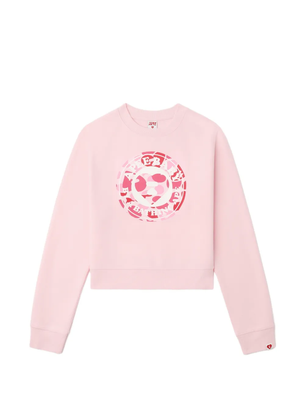 APEE™ by *A BATHING APE® Round Camo heart-print sweatshirt - Rosa