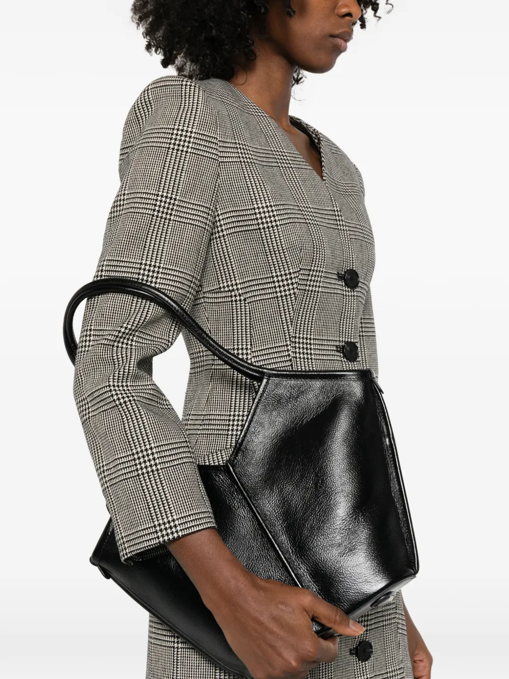 Hereu Calella textured shoulder bag - Zwart